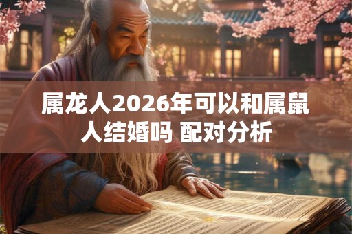 属龙人2026年可以和属鼠人结婚吗 配对分析 属龙人2026年可以和属鼠人结婚吗 配对分析