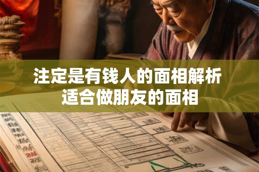 注定是有钱人的面相解析 适合做朋友的面相
