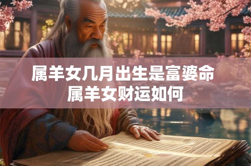 属羊女几月出生是富婆命 属羊女财运如何