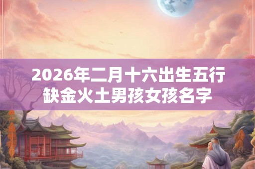 2026年二月十六出生五行缺金火土男孩女孩名字 2026年二月十六出生五行缺金火土男孩女孩名字