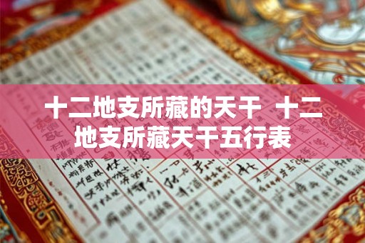 十二地支所藏的天干  十二地支所藏天干五行表