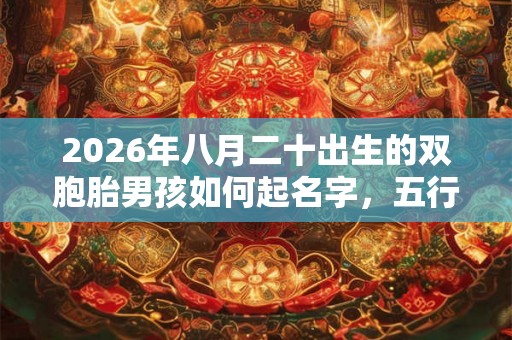 2026年八月二十出生的双胞胎男孩如何起名字，五行属什么？