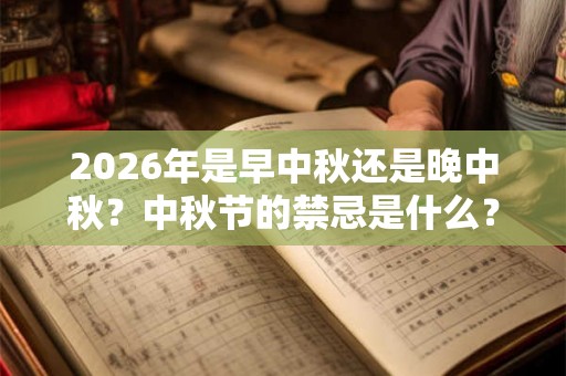 2026年是早中秋还是晚中秋？中秋节的禁忌是什么？