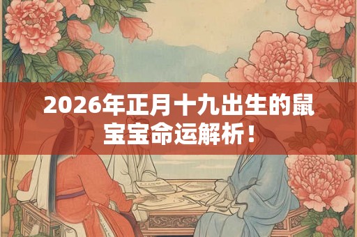 2026年正月十九出生的鼠宝宝命运解析！