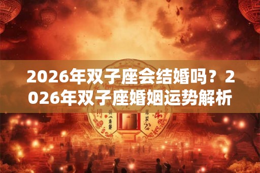 2026年双子座会结婚吗？2026年双子座婚姻运势解析