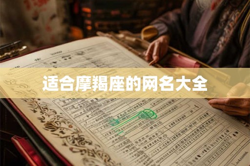 适合摩羯座的网名大全