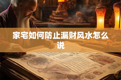 家宅如何防止漏财风水怎么说