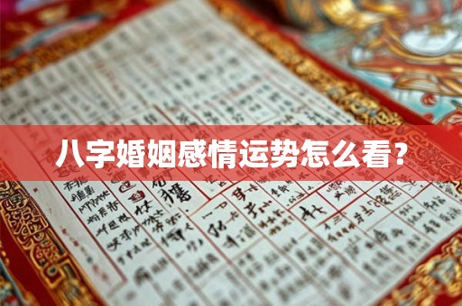 八字婚姻感情运势怎么看？