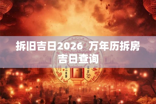 拆旧吉日2026  万年历拆房吉日查询