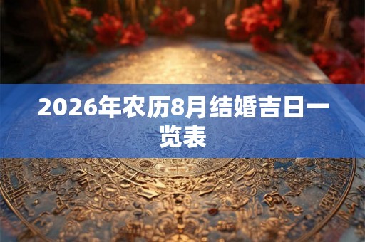 2026年农历8月结婚吉日一览表