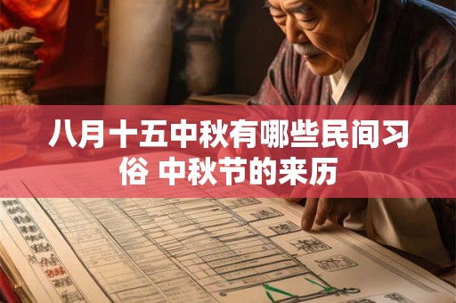 八月十五中秋有哪些民间习俗 中秋节的来历