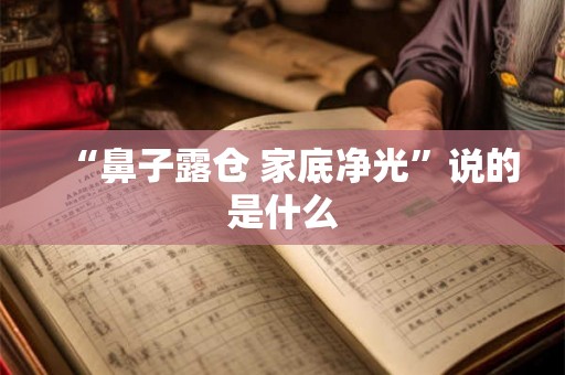 “鼻子露仓 家底净光”说的是什么