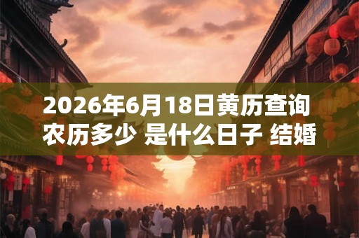 2026年6月18日黄历查询 农历多少 是什么日子 结婚吉时