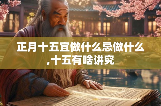正月十五宜做什么忌做什么,十五有啥讲究
