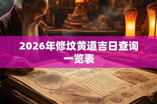 2026年修坟黄道吉日查询一览表