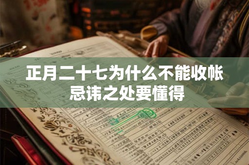 正月二十七为什么不能收帐 忌讳之处要懂得