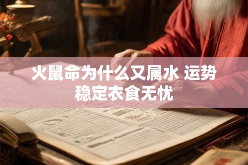 火鼠命为什么又属水 运势稳定衣食无忧 火鼠命为什么又属水 运势稳定衣食无忧