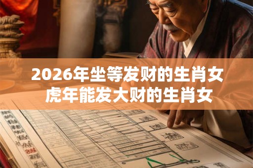 2026年坐等发财的生肖女 虎年能发大财的生肖女