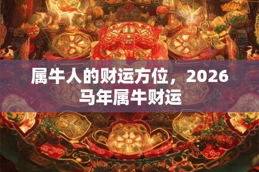 属牛人的财运方位，2026马年属牛财运
