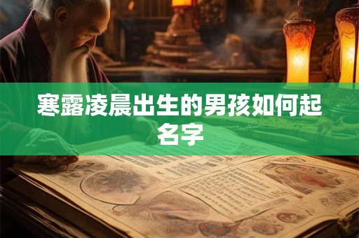 寒露凌晨出生的男孩如何起名字 寒露凌晨出生的男孩如何起名字