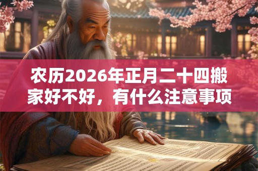 农历2026年正月二十四搬家好不好，有什么注意事项？