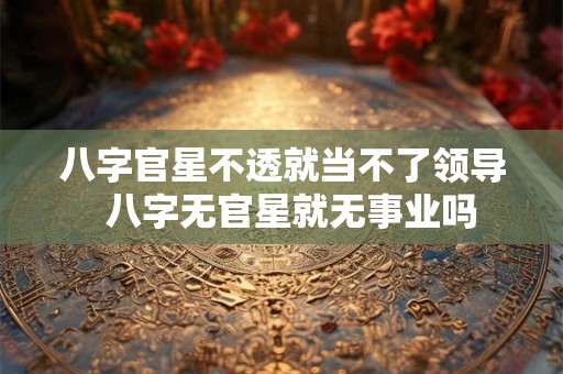 八字官星不透就当不了领导  八字无官星就无事业吗