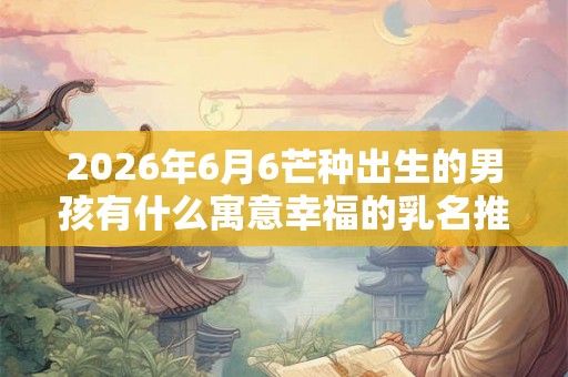 2026年6月6芒种出生的男孩有什么寓意幸福的乳名推荐