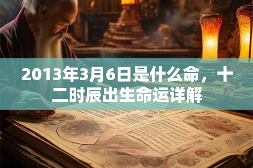 2013年3月6日是什么命，十二时辰出生命运详解