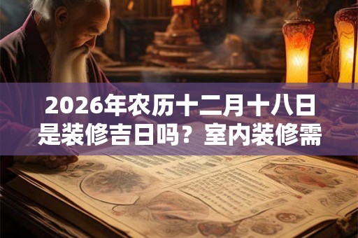 2026年农历十二月十八日是装修吉日吗？室内装修需要注意什么？