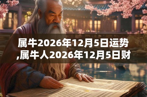 属牛2026年12月5日运势,属牛人2026年12月5日财运,生肖牛2026年12月5日运势 属牛2026年12月5日运势,属牛人2026年12月5日财运,生肖牛2026年12月5日运势