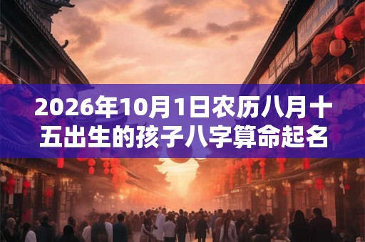 2026年10月1日农历八月十五出生的孩子八字算命起名字 2026年10月1日农历八月十五出生的孩子八字算命起名字