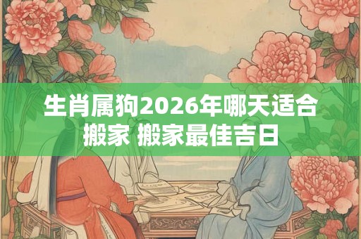 生肖属狗2026年哪天适合搬家 搬家最佳吉日