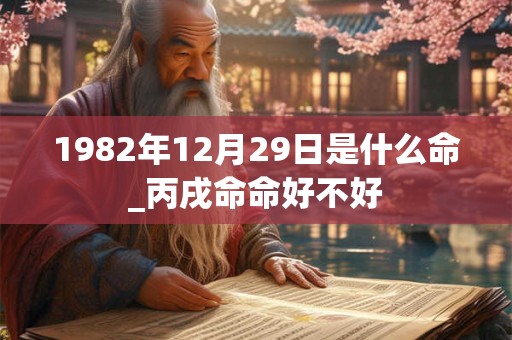 1982年12月29日是什么命_丙戌命命好不好