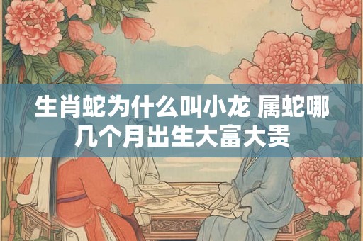 生肖蛇为什么叫小龙 属蛇哪几个月出生大富大贵