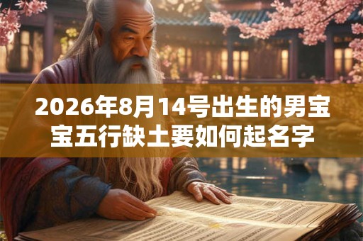 2026年8月14号出生的男宝宝五行缺土要如何起名字