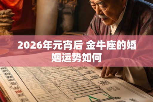 2026年元宵后 金牛座的婚姻运势如何