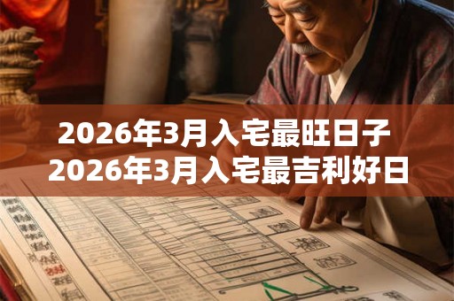 2026年3月入宅最旺日子 2026年3月入宅最吉利好日子