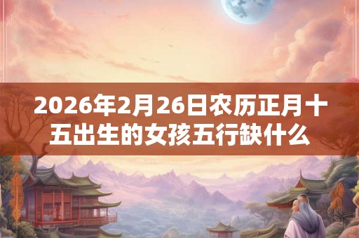 2026年2月26日农历正月十五出生的女孩五行缺什么