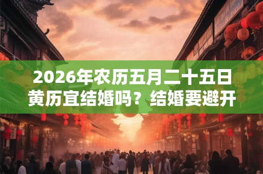 2026年农历五月二十五日黄历宜结婚吗？结婚要避开什么日子？