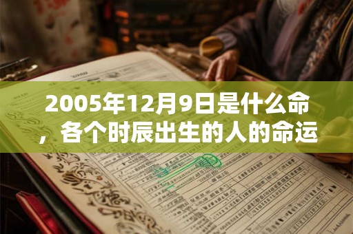 2005年12月9日是什么命，各个时辰出生的人的命运