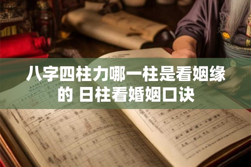 八字四柱力哪一柱是看姻缘的 日柱看婚姻口诀