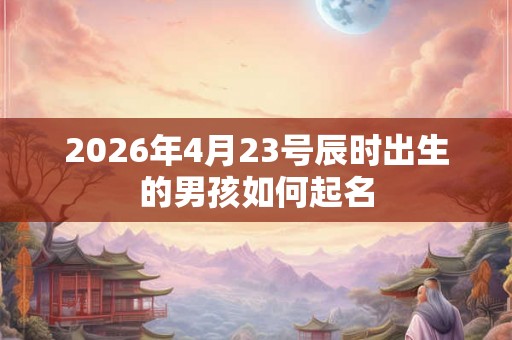 2026年4月23号辰时出生的男孩如何起名
