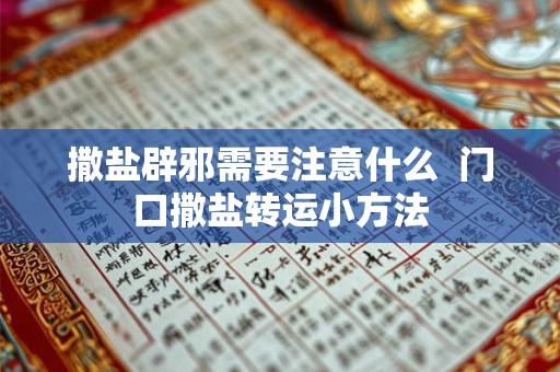 撒盐辟邪需要注意什么  门口撒盐转运小方法