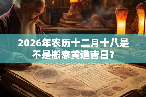 2026年农历十二月十八是不是搬家黄道吉日？
