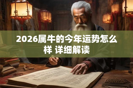 2026属牛的今年运势怎么样 详细解读
