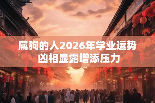 属狗的人2026年学业运势 凶相显露增添压力 属狗的人2026年学业运势 凶相显露增添压力