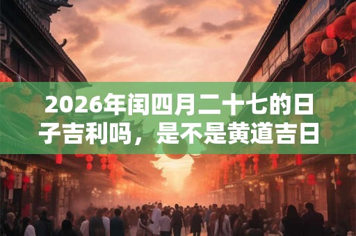 2026年闰四月二十七的日子吉利吗，是不是黄道吉日？