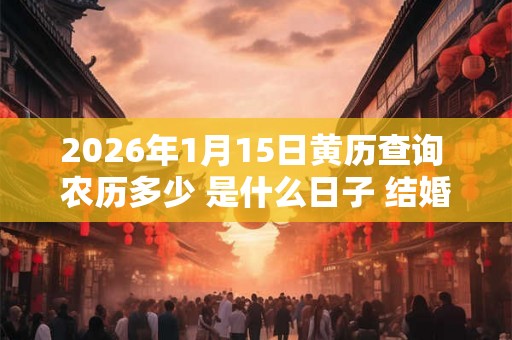 2026年1月15日黄历查询 农历多少 是什么日子 结婚吉时 2026年1月15日黄历查询 农历多少 是什么日子 结婚吉时