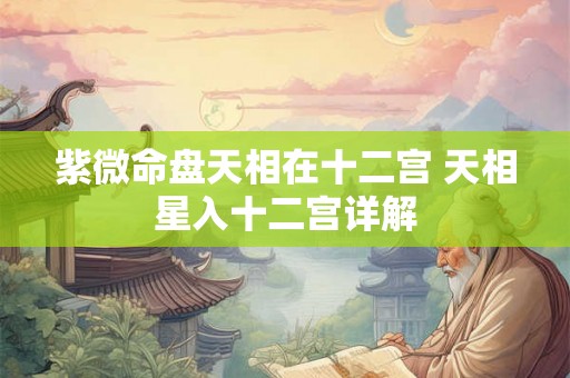 紫微命盘天相在十二宫 天相星入十二宫详解