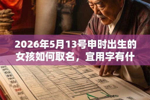 2026年5月13号申时出生的女孩如何取名，宜用字有什么